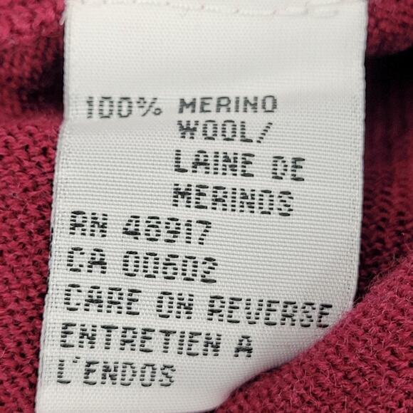 Calvin Klein Red‎ Burgundy Shawl Collar Open Cardigan Bohemian Jacket Sweater - Picture 9 of 11